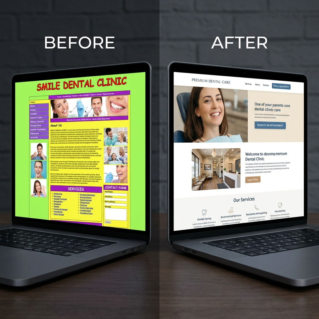 Before and after website transformation